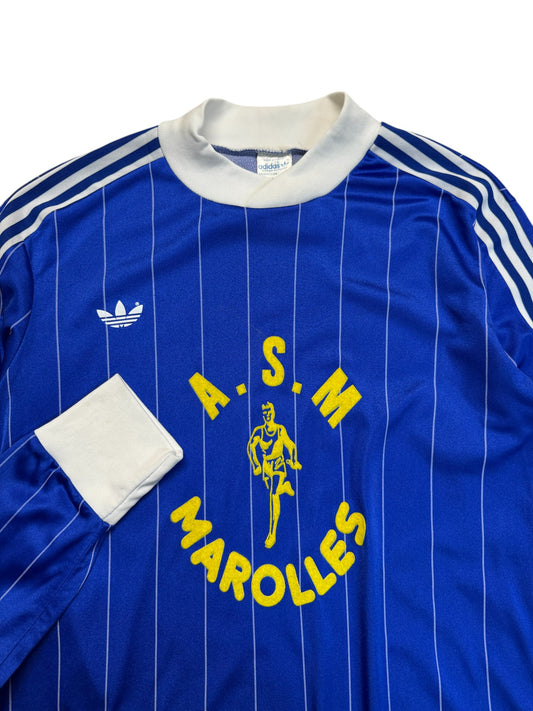 80s Adidas By Ventex Trikot Langarm "ASM Marolles" Blau M-L