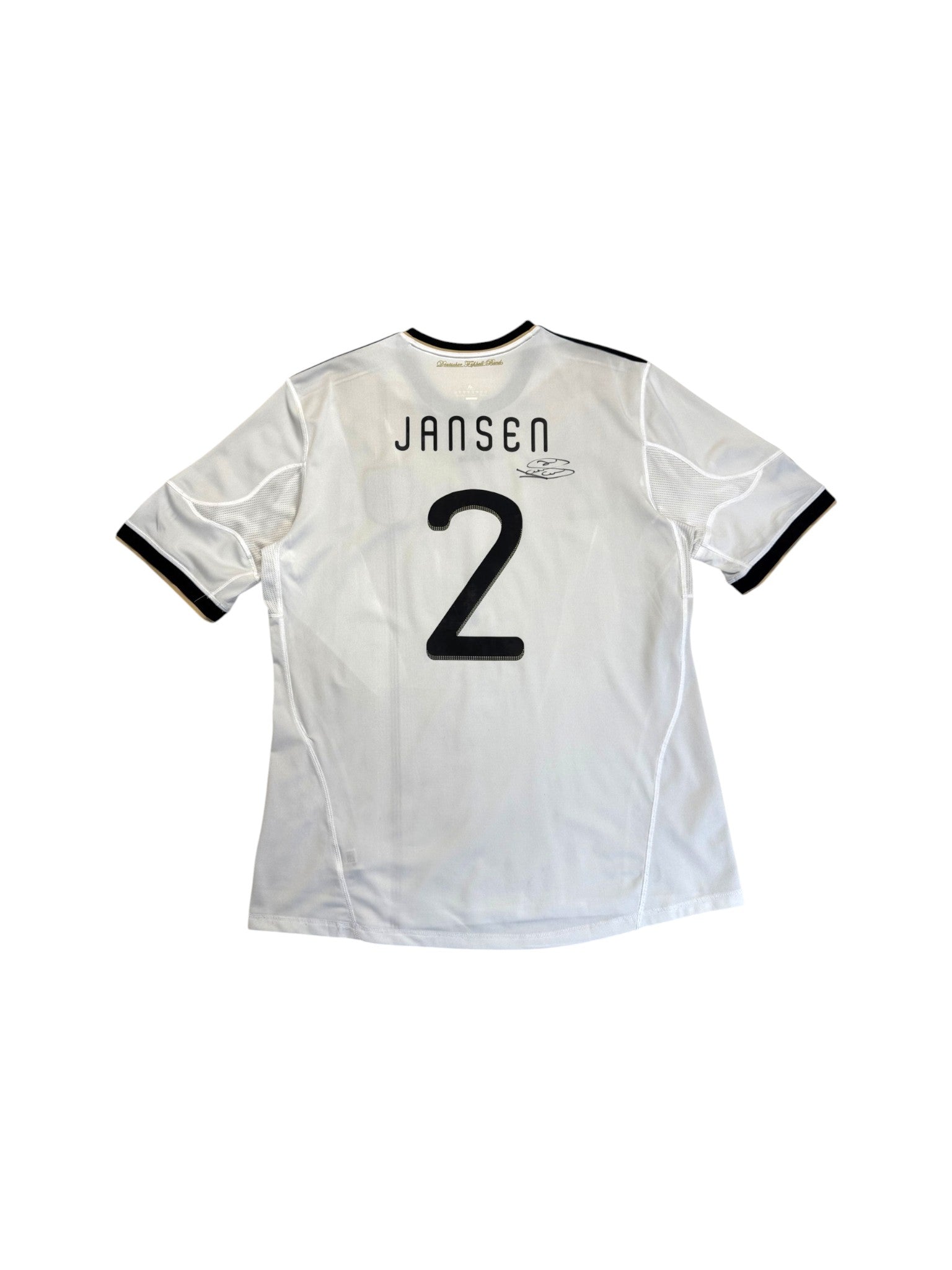 2010 Adidas Trikot DFB #2 Jansen Mit Unterschrift Weiß