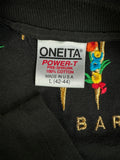Vintage Oneita Shirt "Saint Barth" Bestickt Single Stitch Made In USA Schwarz L