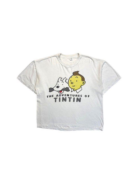 90s The Adventures of Tintin Shirt Weiß XXL
