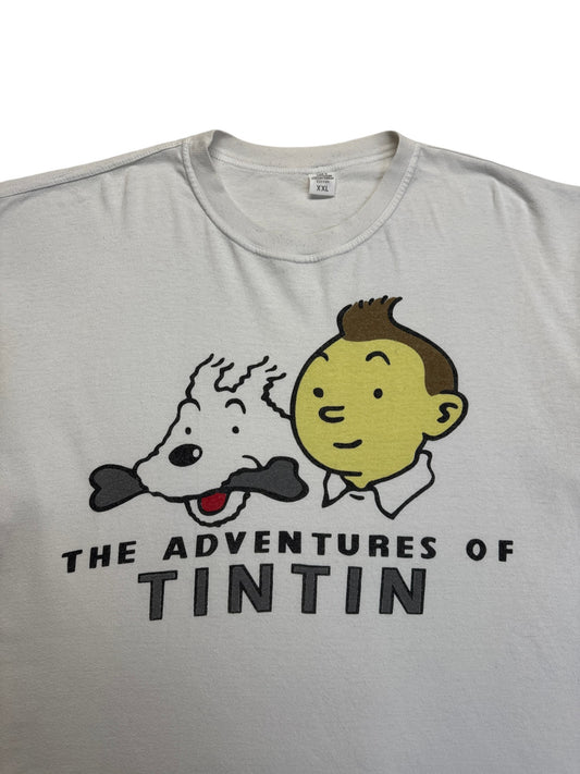 90s The Adventures of Tintin Shirt Weiß XXL
