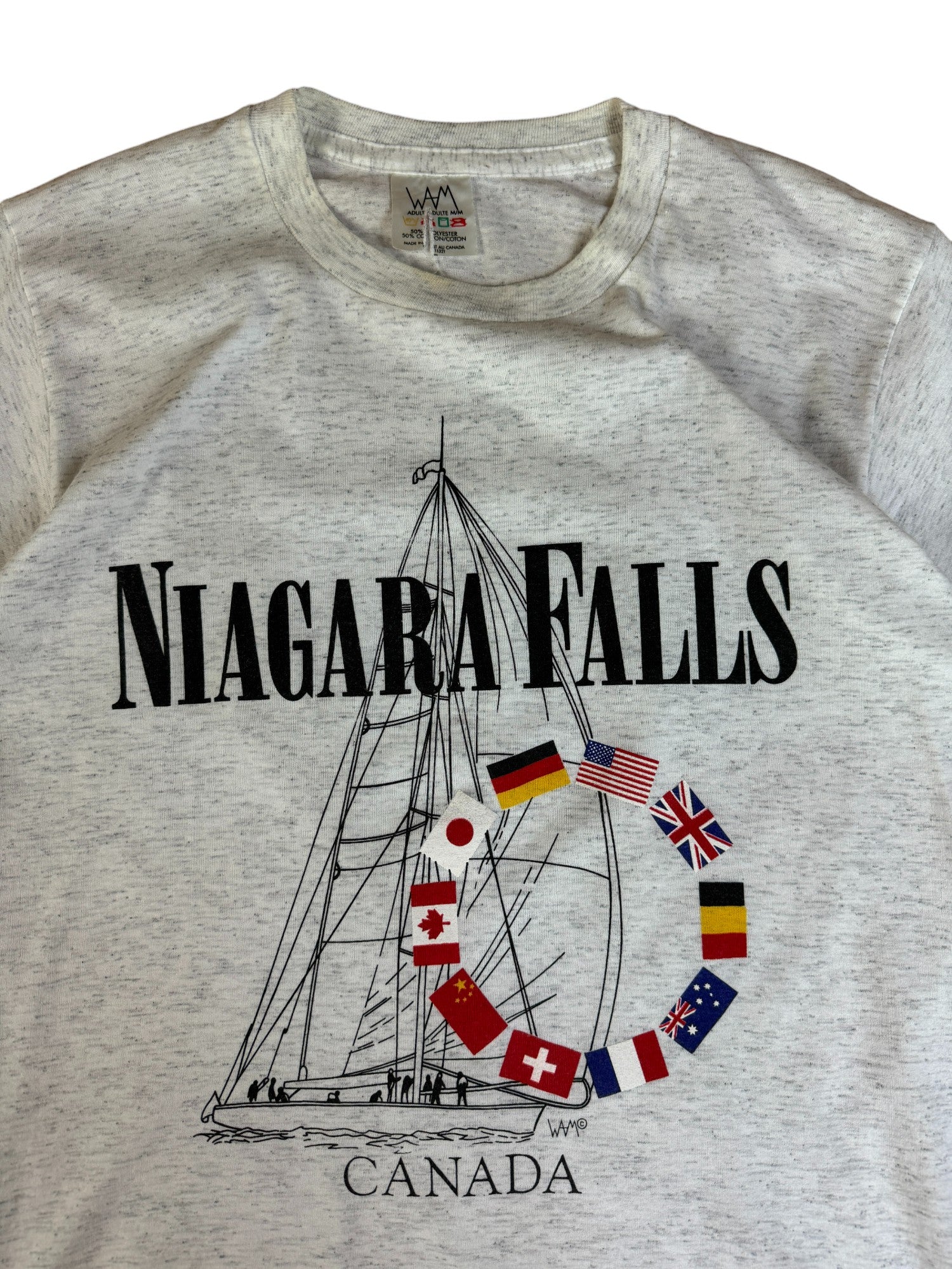 Vintage WAM Shirt "Niagara Falls Canada" Single Stitch Made In Canada Grau M