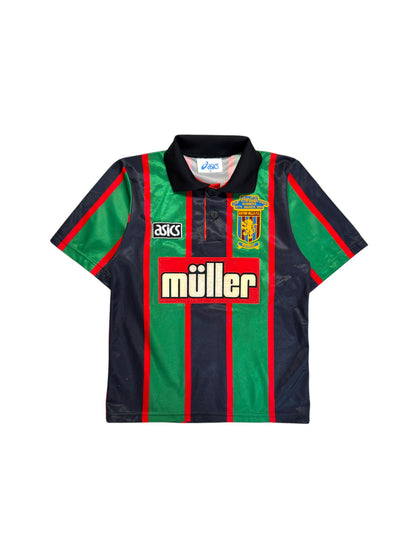 1994/95 Asics Trikot Aston Villa Müller Made In U.K Grün Schwarz (LB) XXS-XS