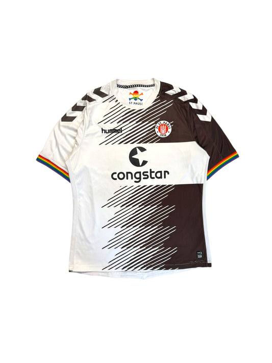 2015/16 St Pauli Trikot Hummel Congstar Weiß Braun XL-XXL
