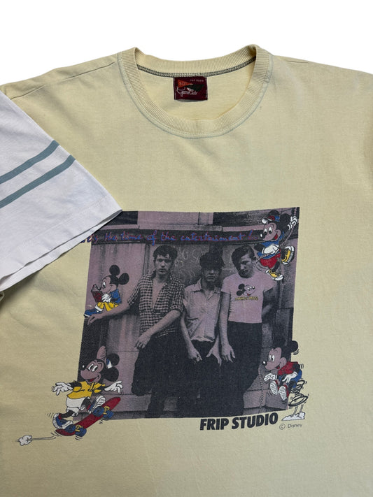 90s FRIP Studio Shirt Micky Maus Made In France Hellgelb XL-XXL