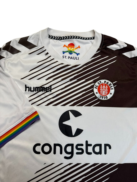 2015/16 St Pauli Trikot Hummel Congstar Weiß Braun XL-XXL