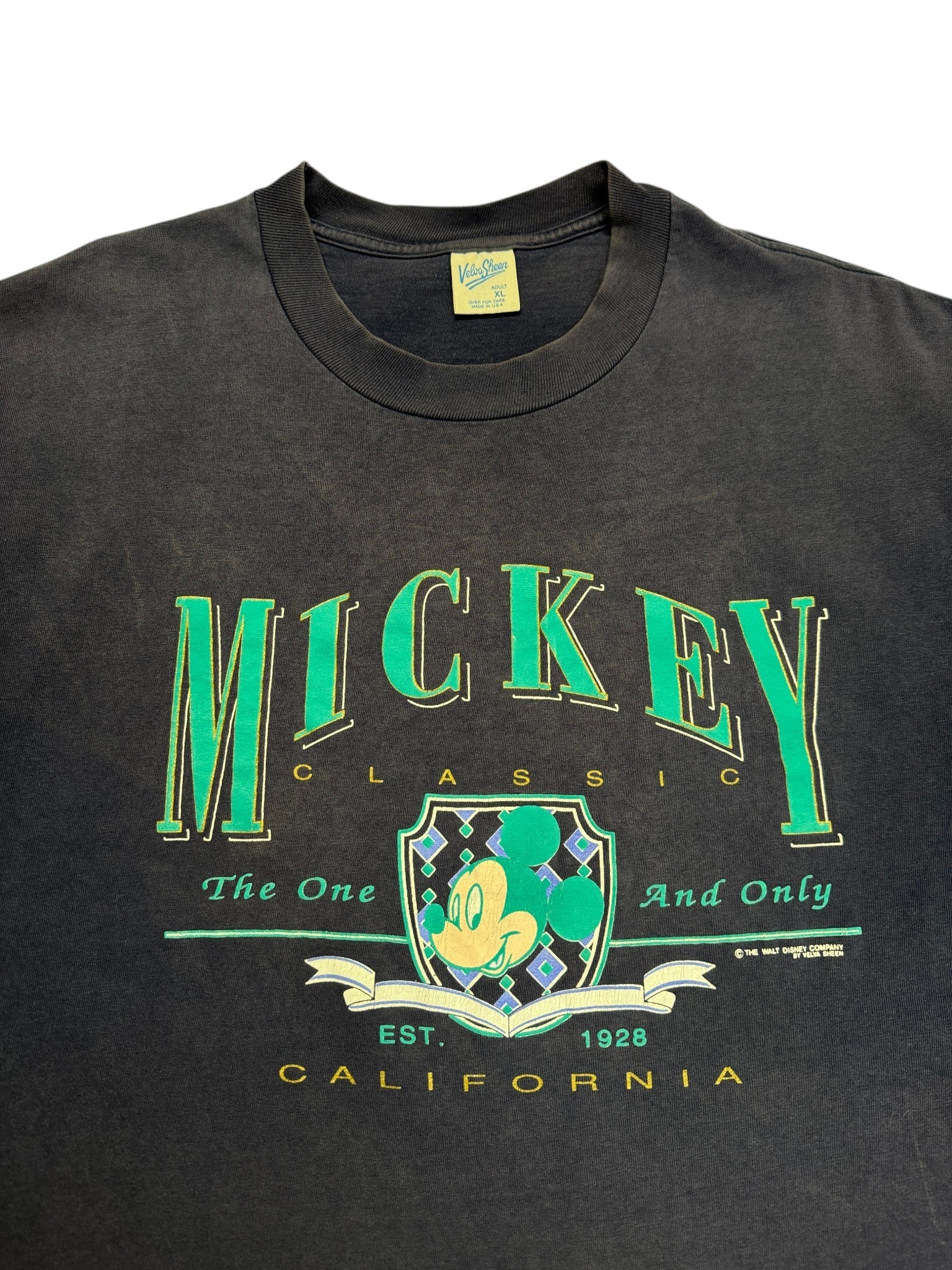 90s Velva Sheen Shirt Mickey California Made In USA Dunkelblau XL
