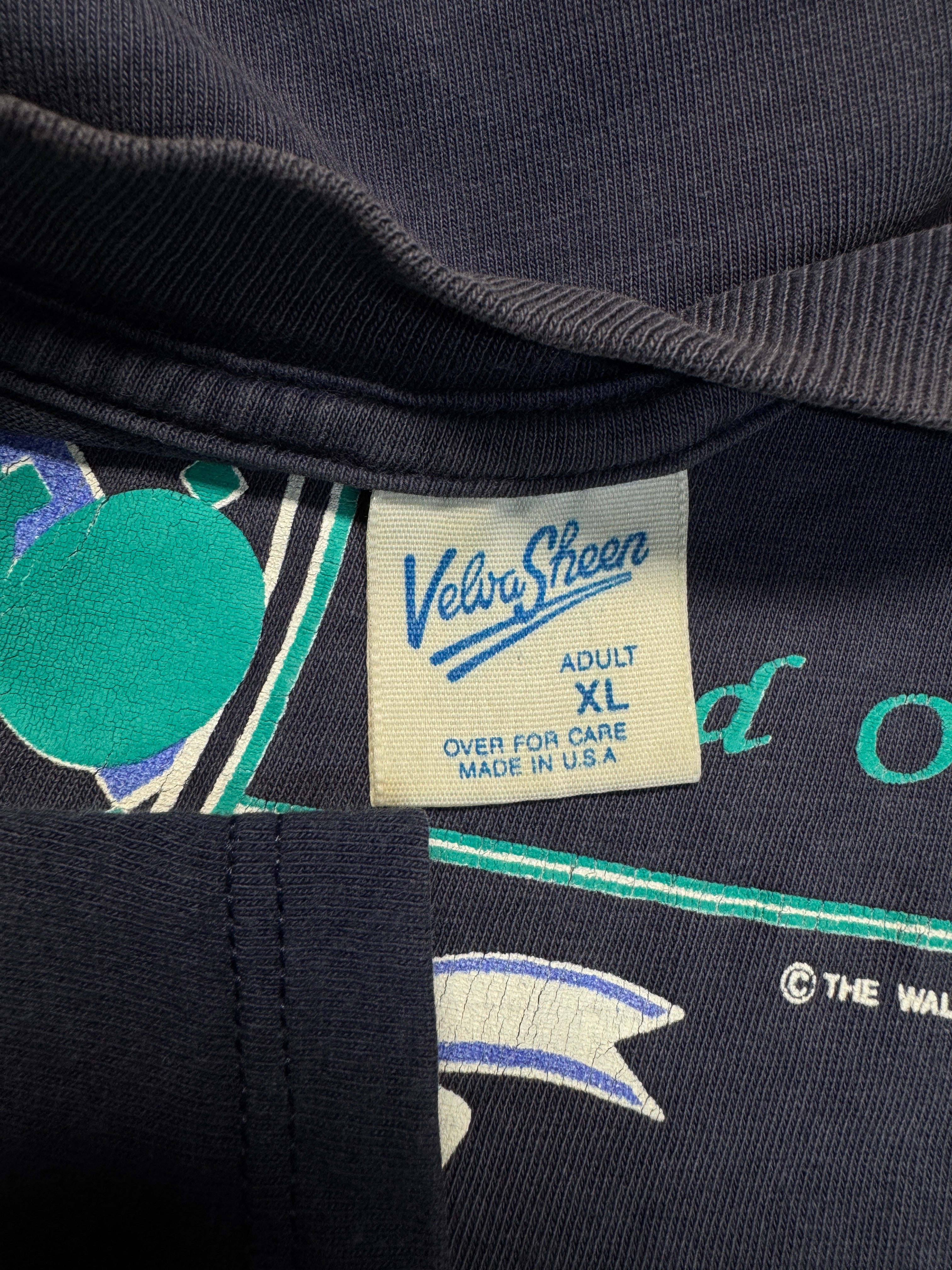 90s Velva Sheen Shirt Mickey California Made In USA Dunkelblau XL