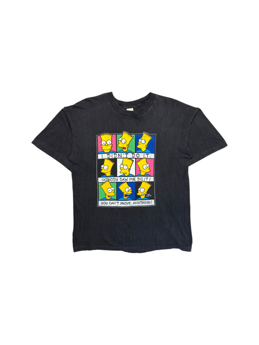 90s The Simpsons Shirt Bart "I didn't do it" Single Stitch Schwarz L