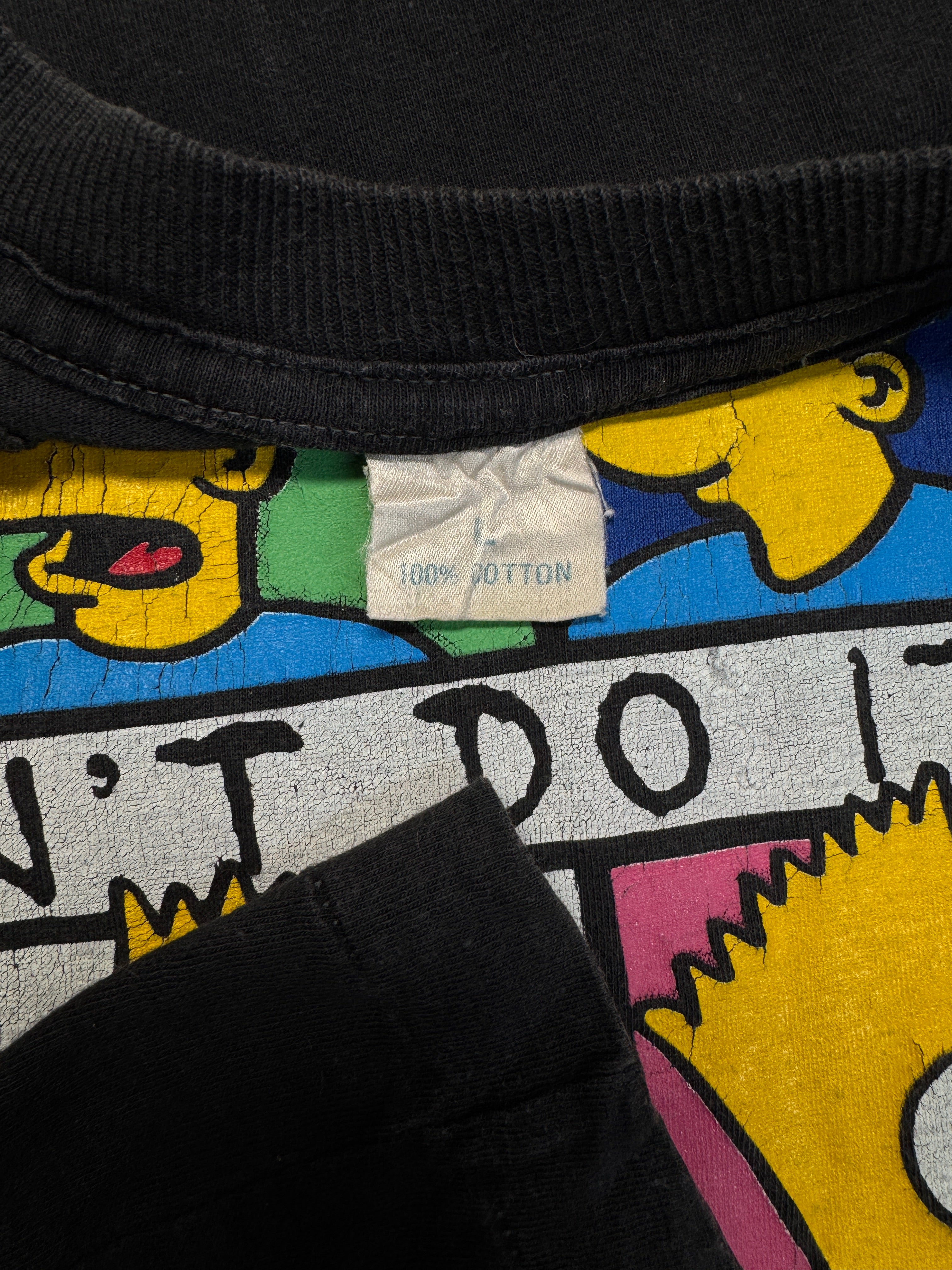 90s The Simpsons Shirt Bart "I didn't do it" Single Stitch Schwarz L