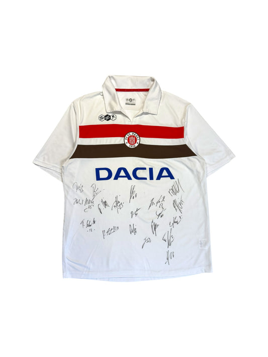 2009 DoYouFootball Trikot FC St Pauli Home Dacia Mit Unterschriften Weiß XL