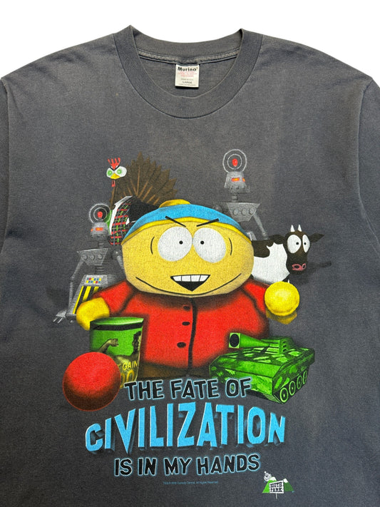1998 Murina Shirt South Park "The Fate of Civilization" Cartman Made In USA Schwarz L