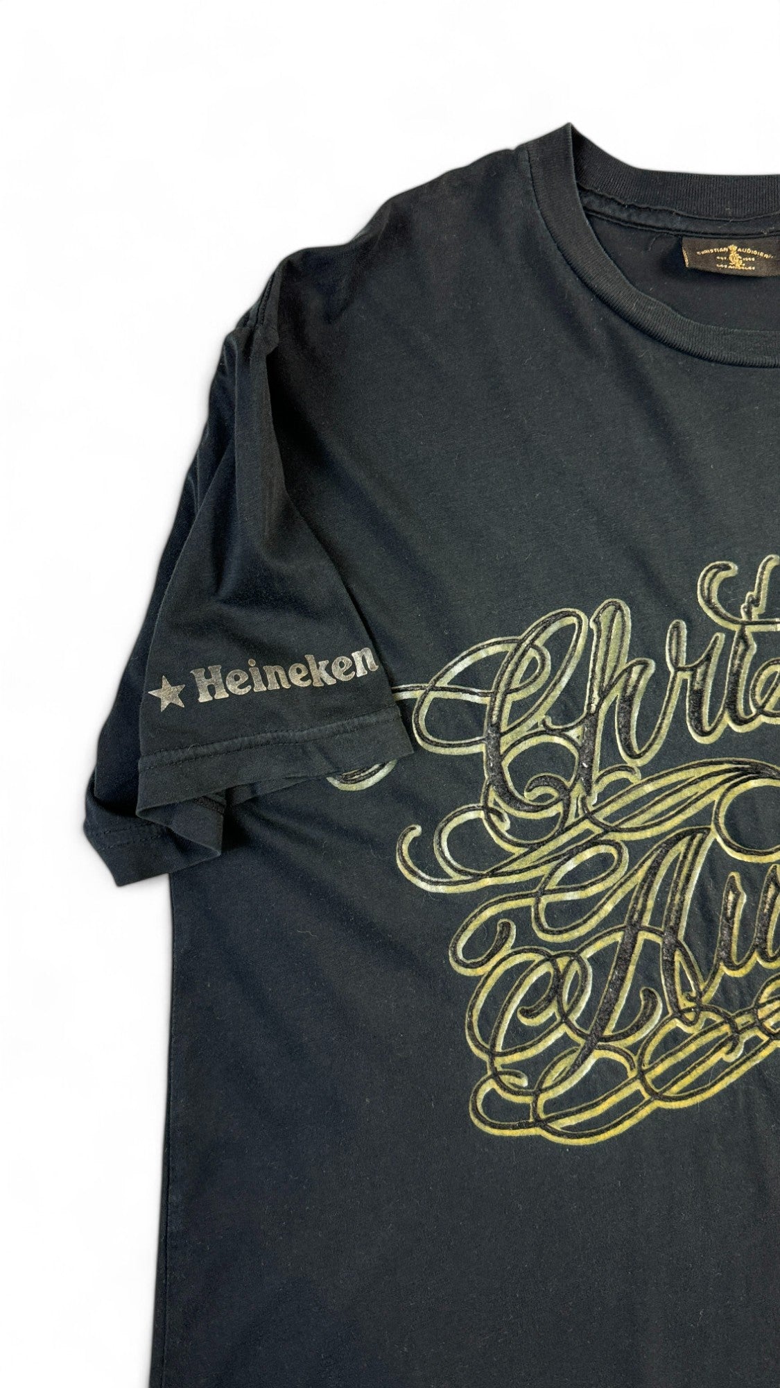 Christian Audigier Shirt 00s "City of angels" Schwarz Gold L - RareRags