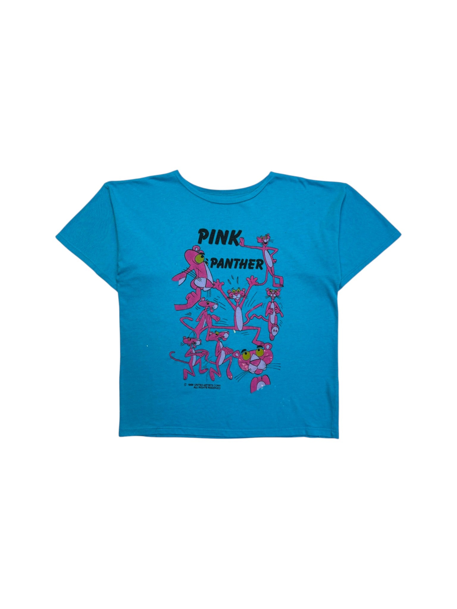 1986 Pink Panther Shirt Paint Splatter Made In Denmark Blau M