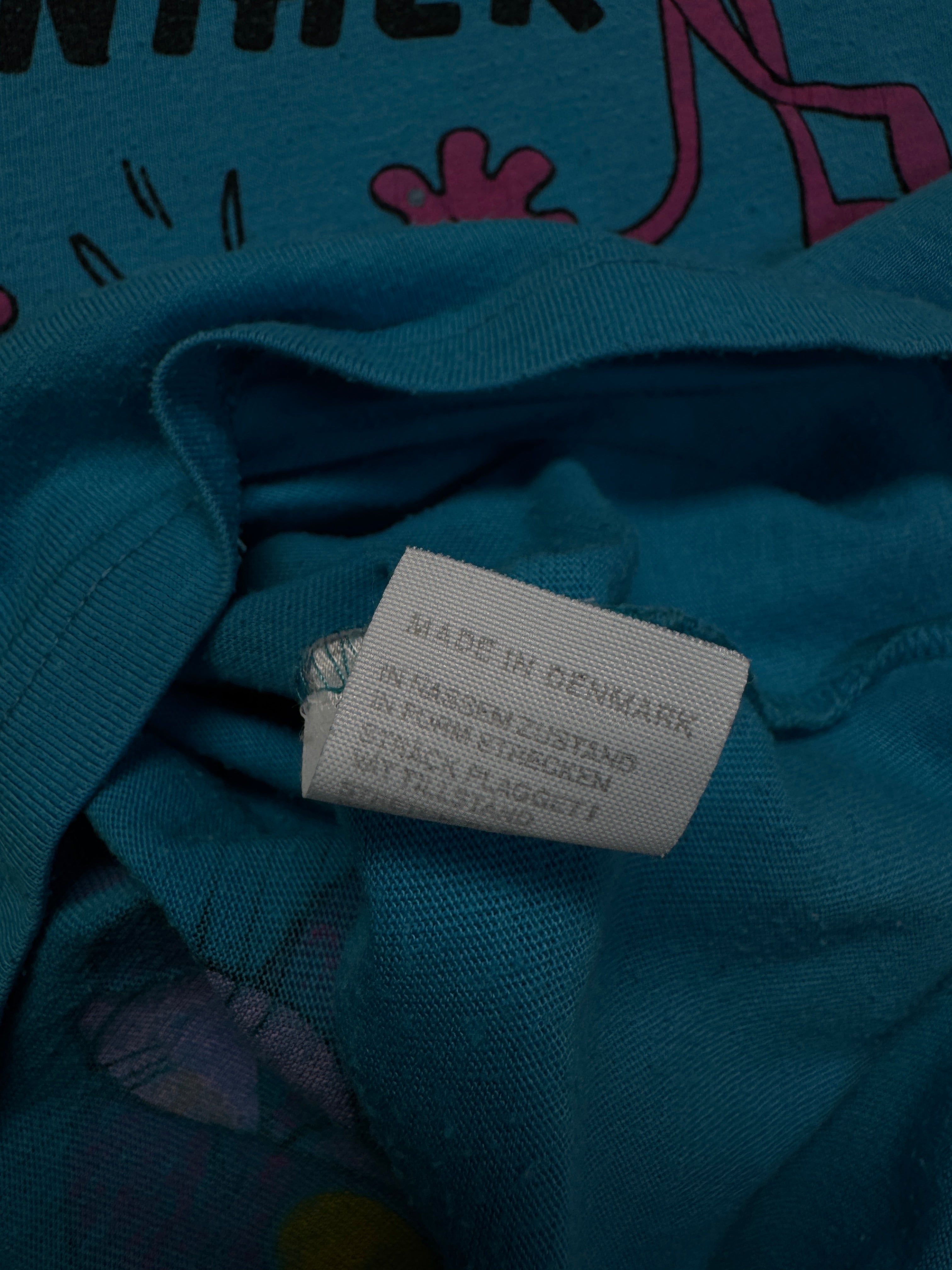 1986 Pink Panther Shirt Paint Splatter Made In Denmark Blau M