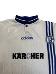 1996/97 Adidas Trikot Schalke 04 Kärcher Weiß XS-S