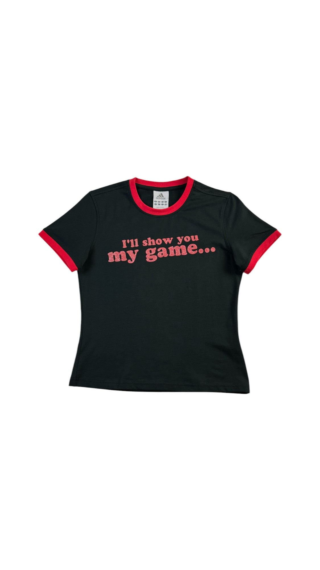 Adidas Ringer Shirt 2005 "I'll show you my game..." Schwarz (36) S - RareRags