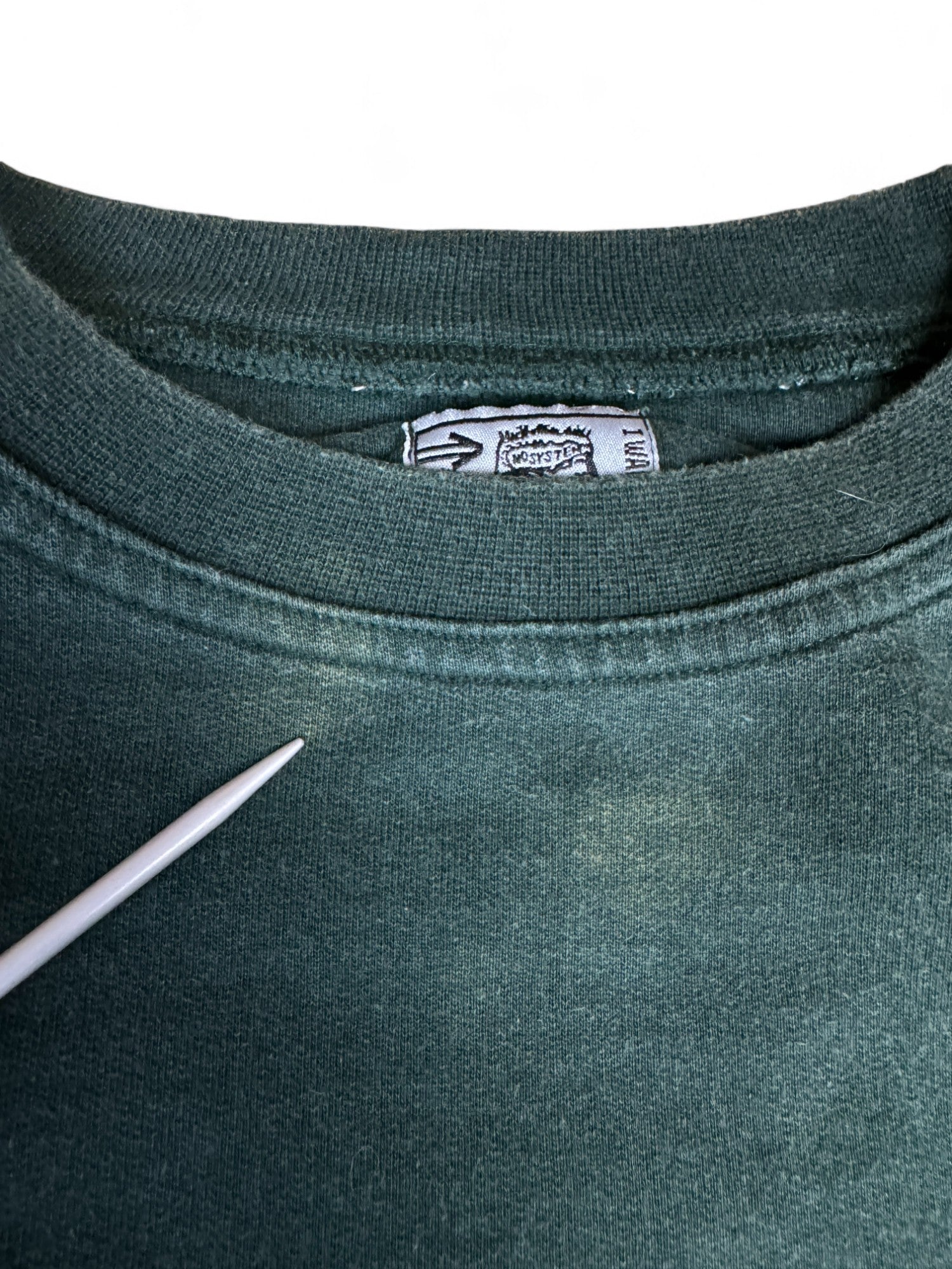 Vintage No System Sweater "I want my future- I feel so good" Dunkelgrün M
