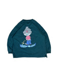 Vintage No System Sweater "I want my future- I feel so good" Dunkelgrün M