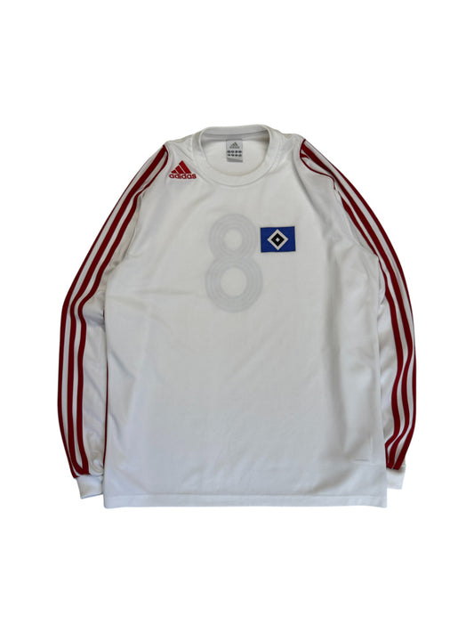 2005 Adidas Langarm Trikot HSV #8 Weiß M