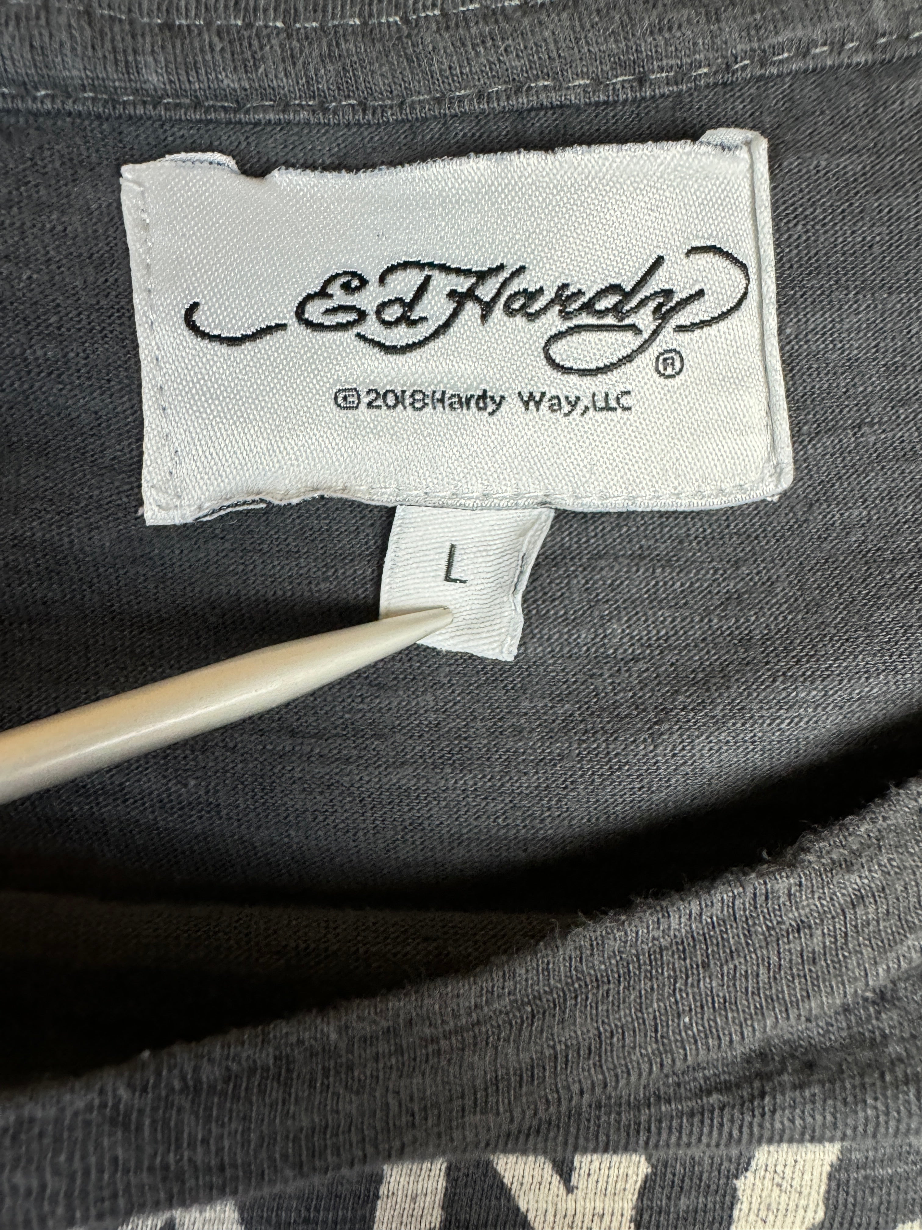 Ed Hardy Shirt "Los Angeles" Mit Strass Grau L