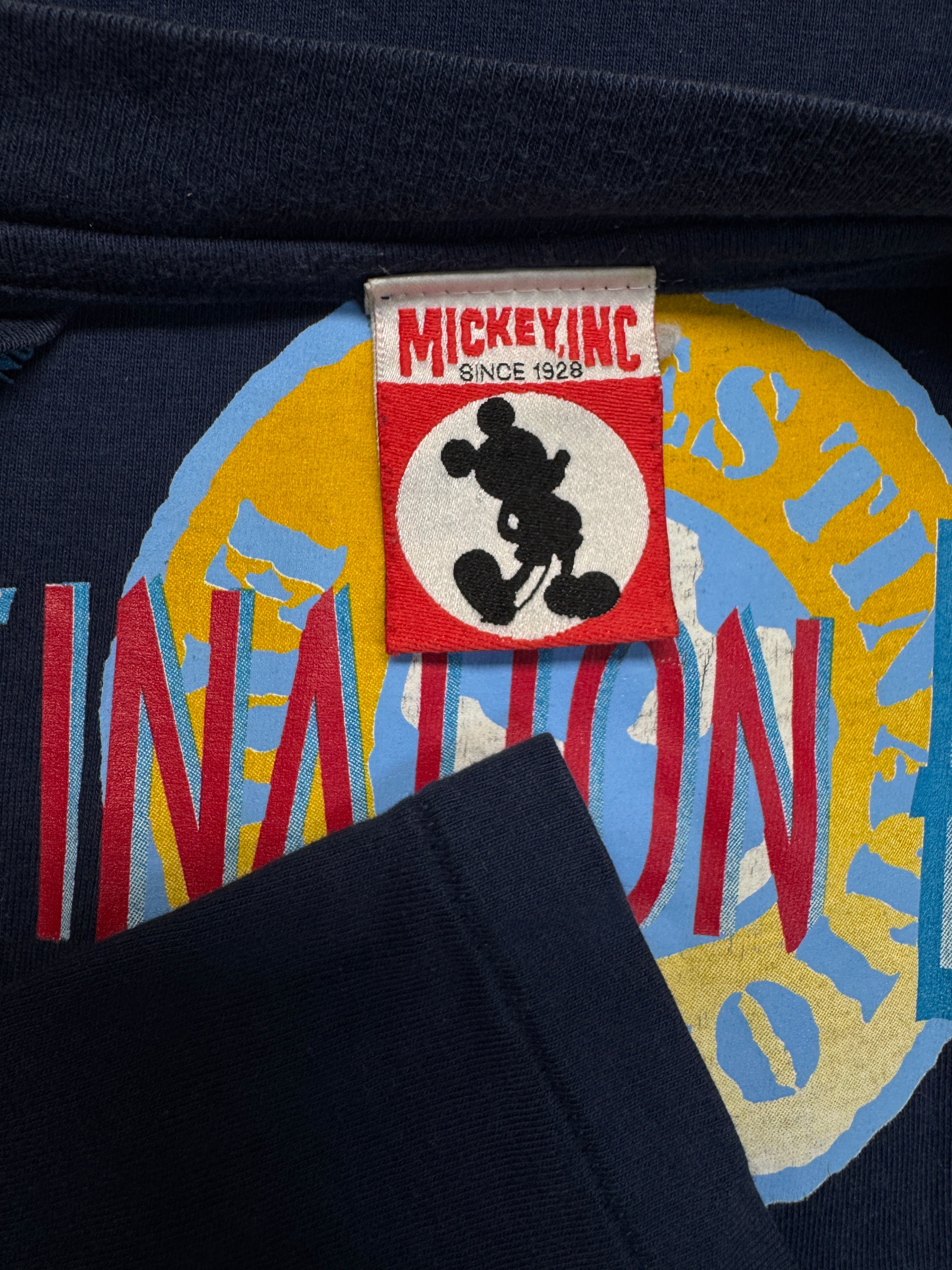 90s Disney Shirt Mickey Inc. "Destination Epcot Made In USA Single Stitch Dunkelblau XXL