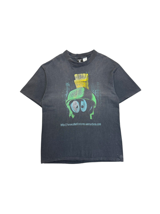 1996 Warner Bros. Shirt Marvin The Martian Looney Tunes Single Stitch Made In USA Schwarz L-XL