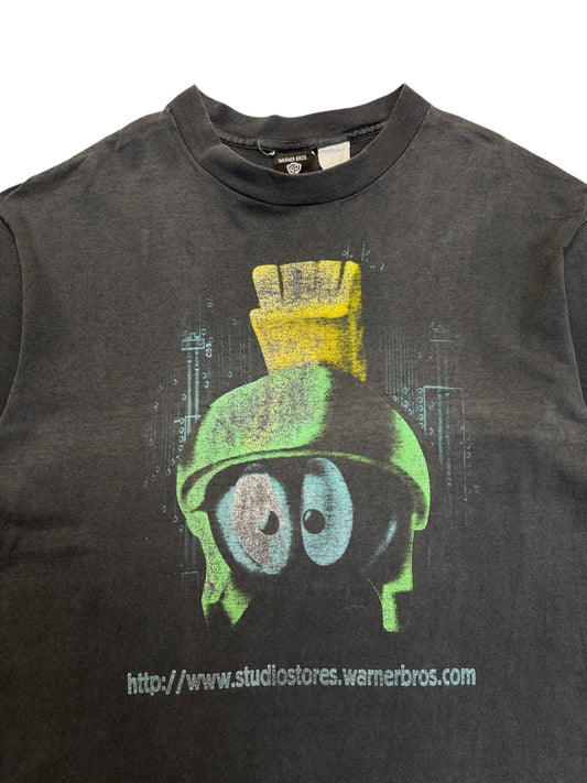 1996 Warner Bros. Shirt Marvin The Martian Looney Tunes Single Stitch Made In USA Schwarz L-XL