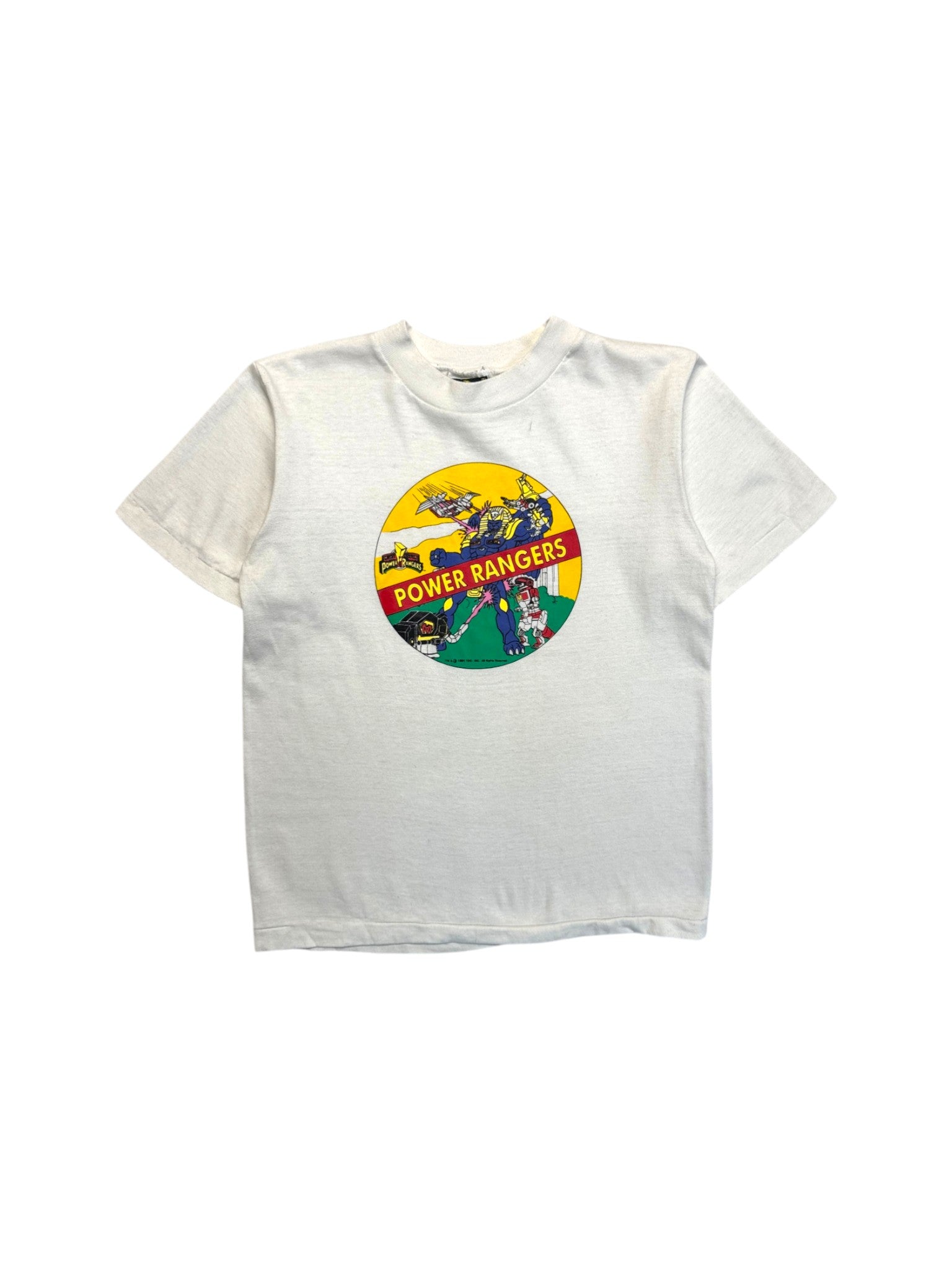 1995 Kids Shirt Power Rangers Mighty Morphin Single Stitch Weiß XS-S