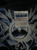 Gildan Shirt Y2K Blue Dragon Tribal Print Schwarz XL