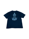 Gildan Shirt Y2K Blue Dragon Tribal Print Schwarz XL