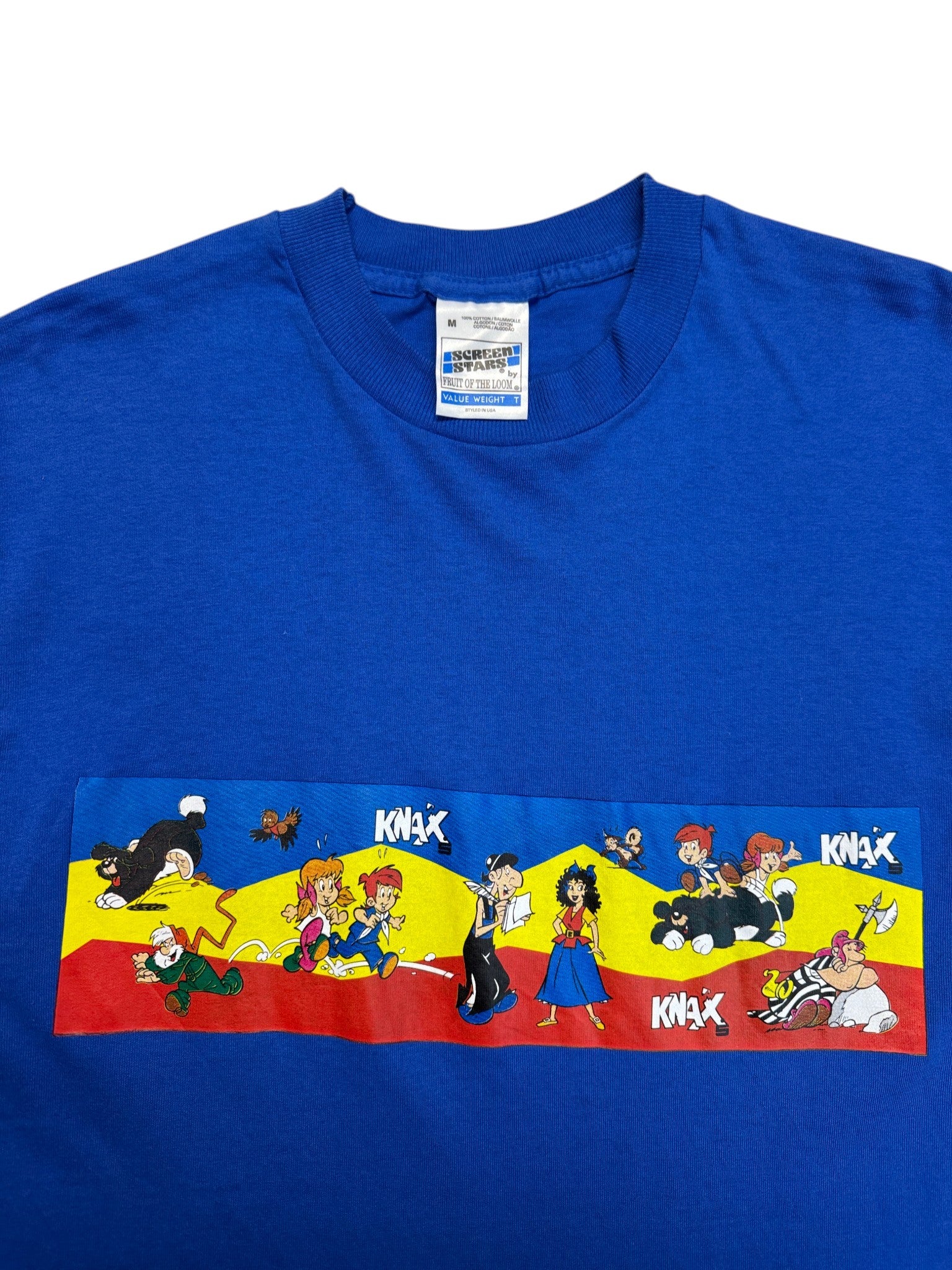 90s Screen Stars Shirt Knax Club Sparkasse Single Stitch Blau M
