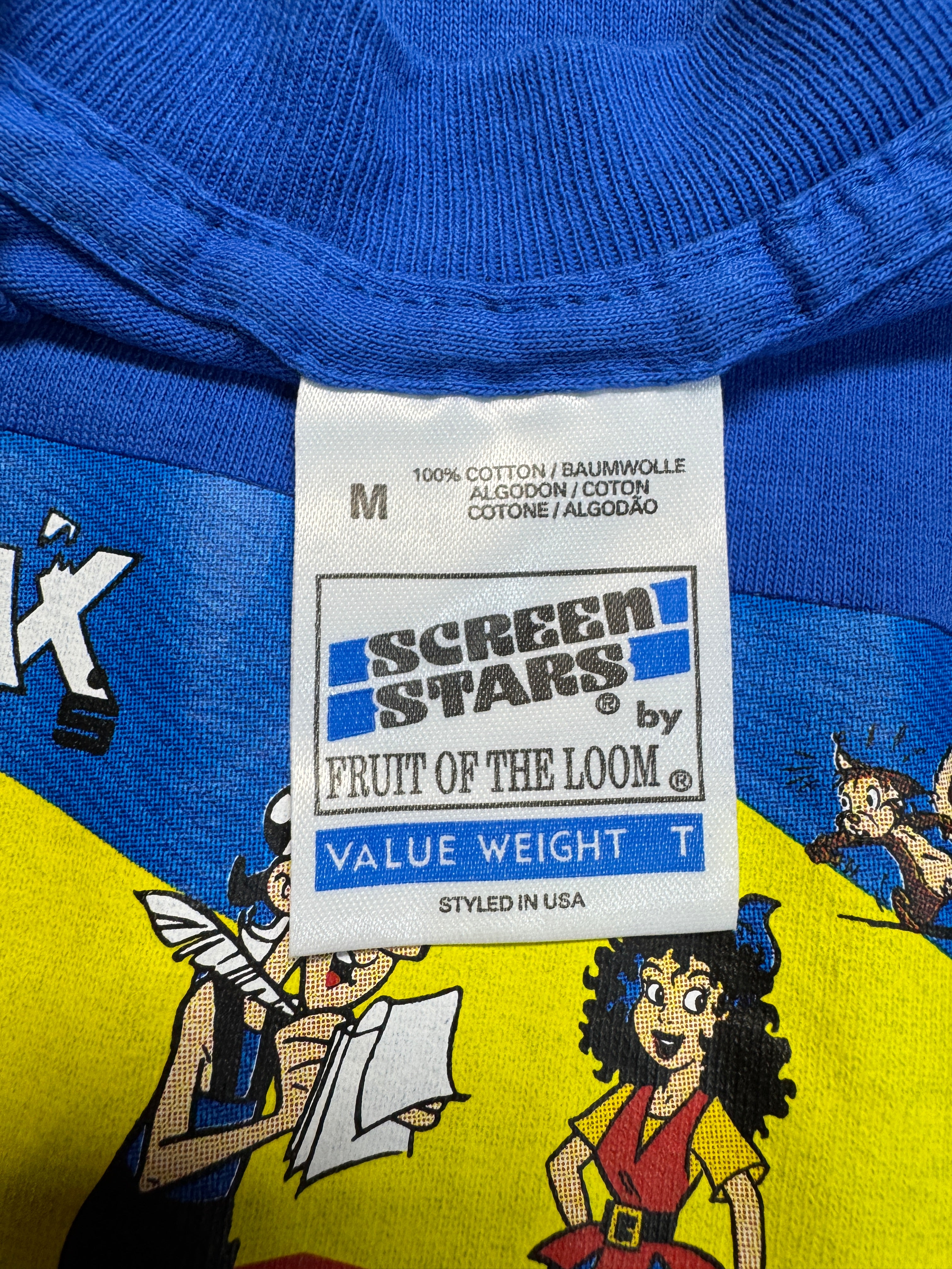 90s Screen Stars Shirt Knax Club Sparkasse Single Stitch Blau M