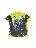 Vintage Maui&Sons Shirt "Sharkenstein" Streetsharks Single Stitch Gelb (Kindergröße XXL) S-M