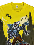 Vintage Maui&Sons Shirt "Sharkenstein" Streetsharks Single Stitch Gelb (Kindergröße XXL) S-M