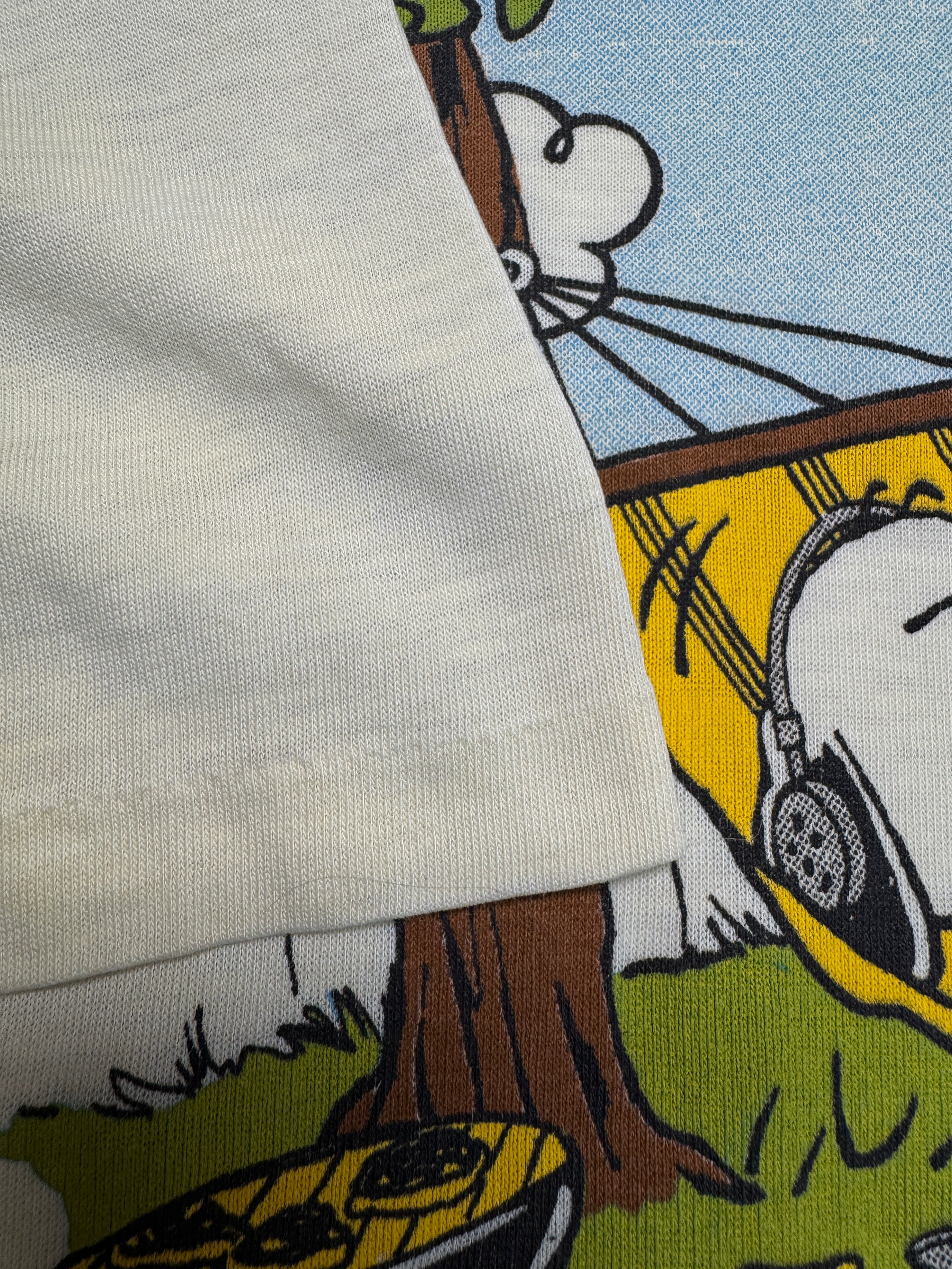90s Snoopy Shirt "Weekenders Club" Single Stitch Paper Thin Weiß L-XL