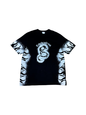 Vintage Rainbow Collection Shirt Y2K Dragon Print "Take the wild road" Schwarz Weiß (52/54) L-XL