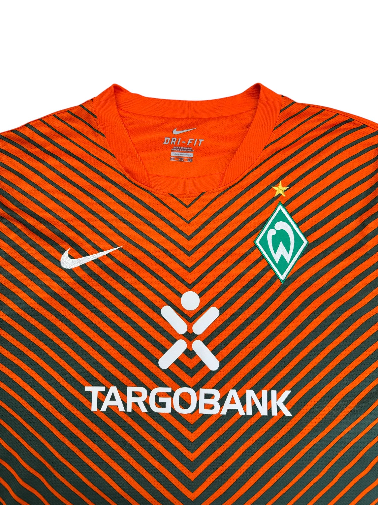 2011/2012 Nike Trikot Werder Bremen Targobank #10 Grün Orange XXL