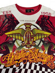 Christian Audigier Shirt Strass Allover-Print Rot S