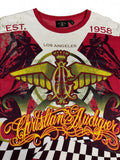 Christian Audigier Shirt Strass Allover-Print Rot S