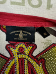 Christian Audigier Shirt Strass Allover-Print Rot S