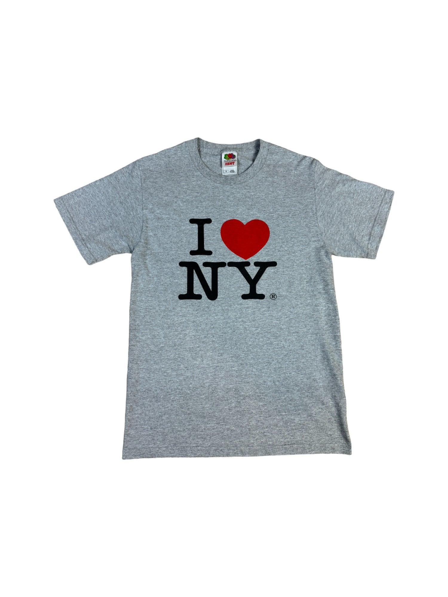 Fruit Of The Loom Shirt "I<3NY" Basic Grau S - RareRags