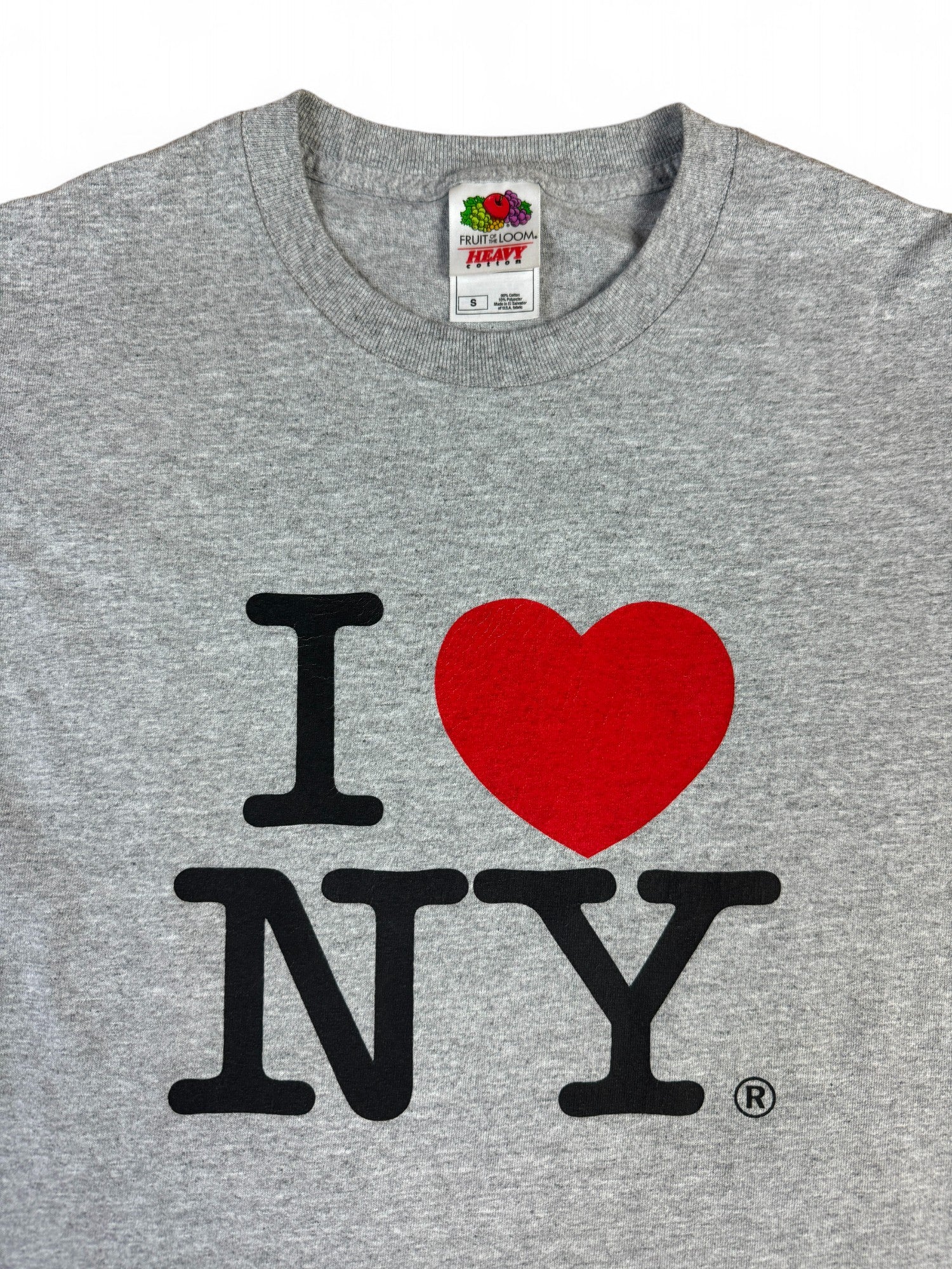 Fruit Of The Loom Shirt "I<3NY" Basic Grau S - RareRags