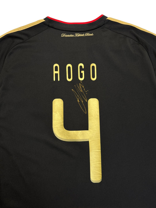 2010 Adidas Trikot DFB #10 Aogo Mit Unterschrift Schwarz