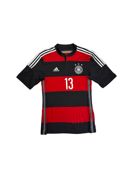 2014 Adidas Trikot DFB #13 Müller Gestreift Schwarz Rot