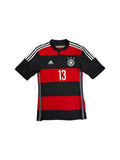 2014 Adidas Trikot DFB #13 Müller Gestreift Schwarz Rot