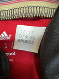 2014 Adidas Trikot DFB #13 Müller Gestreift Schwarz Rot