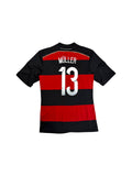 2014 Adidas Trikot DFB #13 Müller Gestreift Schwarz Rot