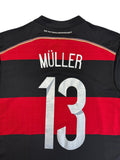 2014 Adidas Trikot DFB #13 Müller Gestreift Schwarz Rot