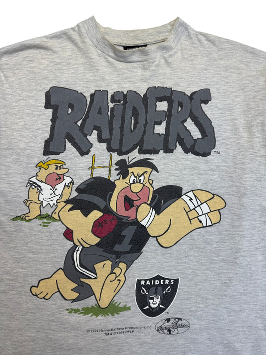 1994 Campri Teamline Shirt Flintstones x Los Angeles Raiders Grau L